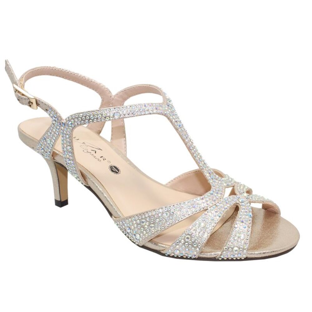 Lunar Womens/Ladies Francie Wide Sandals / Gold